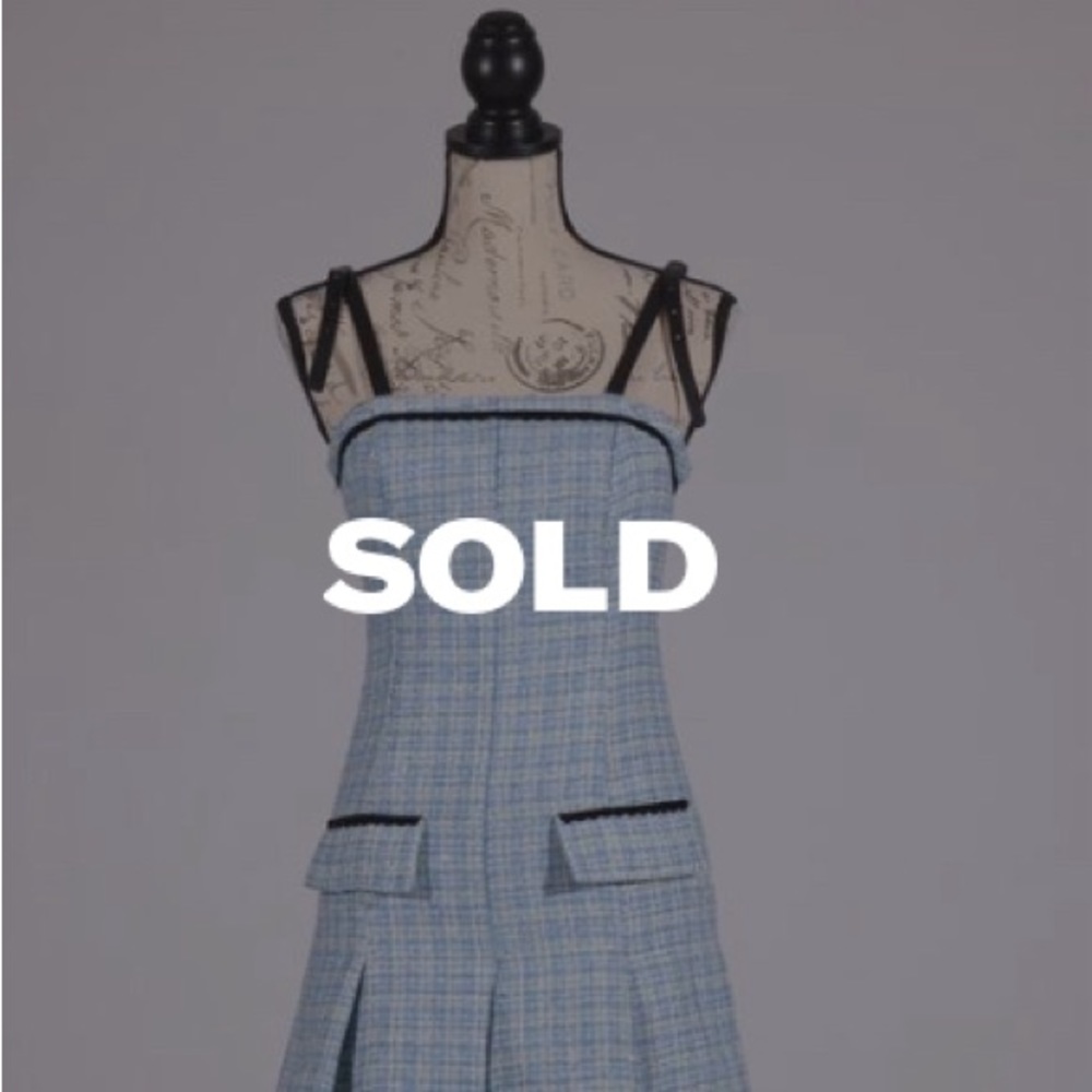 CIDER TWEED DRESS WITH PLEATED SKIRT BOTTOM